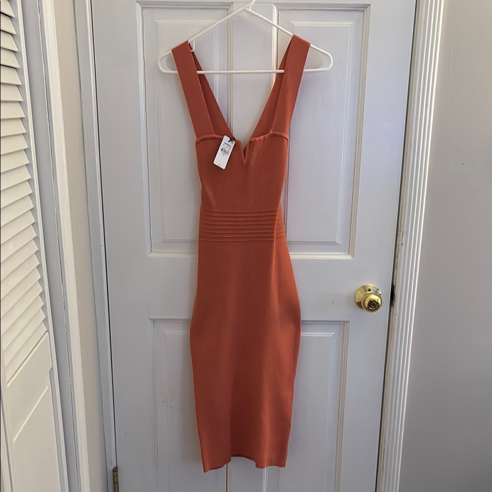 Express Elegant Orange Sleeveless Dress